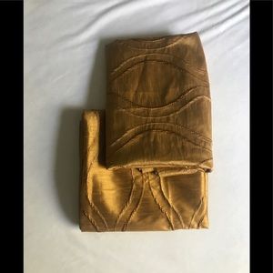 2 Pier One Imports Gold Embroidered Curtains